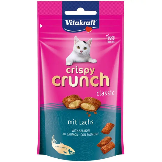 Vitakraft Crispy Crunch Saumon pour chat, 8 x 60 grammes