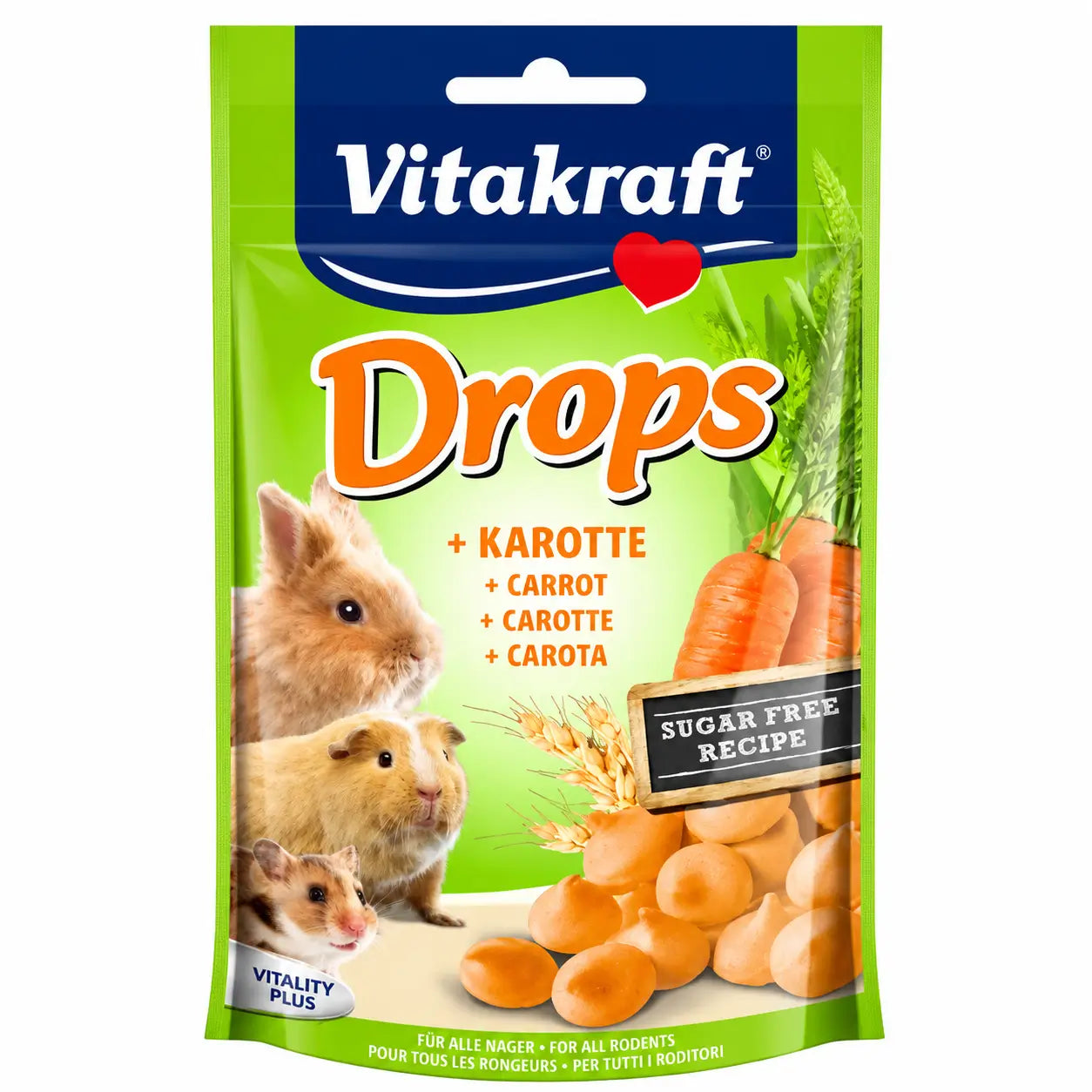 Vitakraft Drops Carotte pour rongeurs 9 x 75 grammes