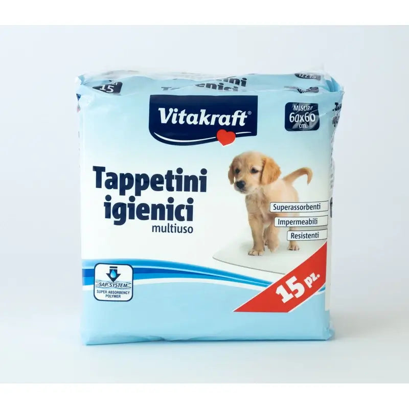 Vitakraft Tapis d'apprentissage pour chiots 60 x 60 cm, 15 unités