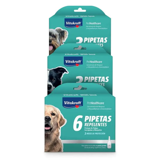 Vitakraft Pipette pour chien Biomicida Grande, 6 pipettes, 6 unités
