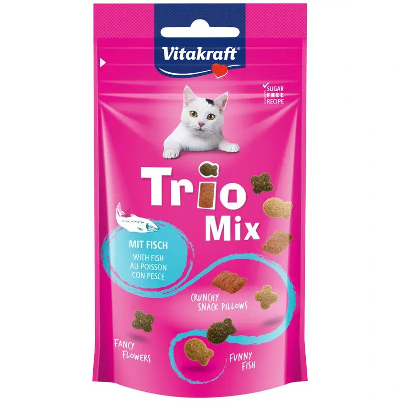 Vitakraft Snack Trio Mix au saumon, 8 x 60 grammes