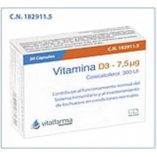 Vitalfarma Vitamin D3 7,5Mcg (300Ui) 30Caps.