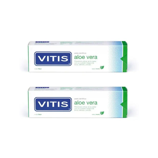 Vitis Aloe Vera Dentifrice Menthe poivrée, 2X150 Ml