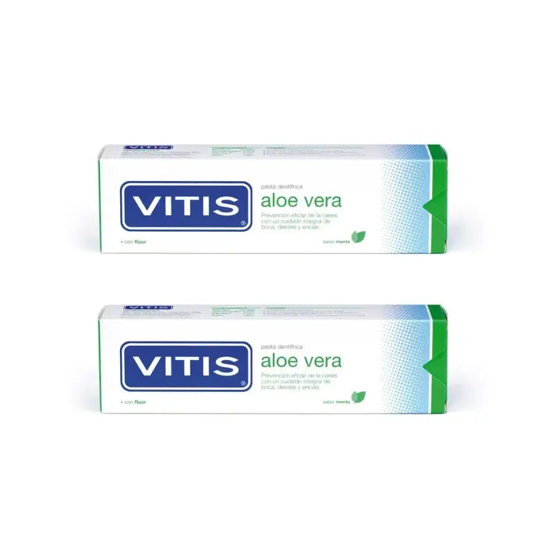 Vitis Aloe Vera Dentifrice Menthe poivrée, 2X150 Ml