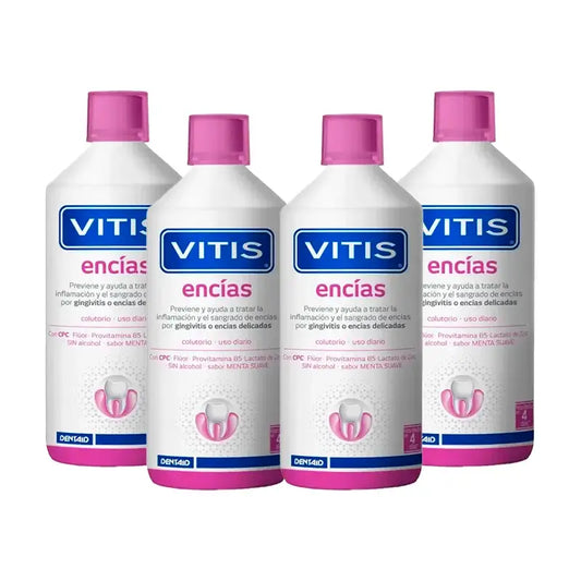 VITIS Bain de bouche gingival, paquet de 4 x 1 litre