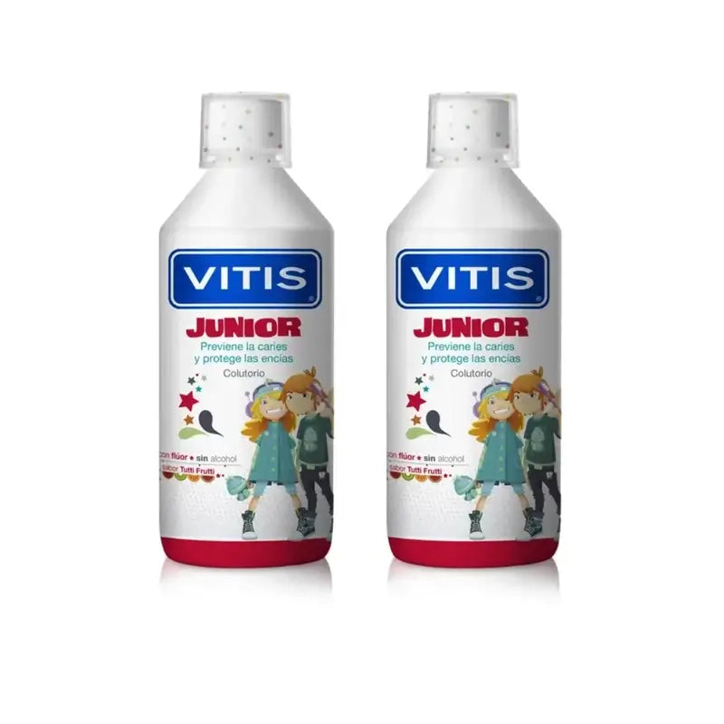 Rince-bouche Vitis Junior, 2X500 Ml Arôme Tutti Frutti