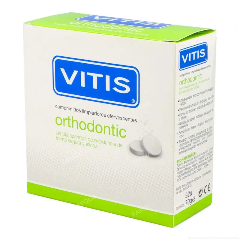 VITIS Orthodontic Effervescent Cleansing Tablets 32 comprimés