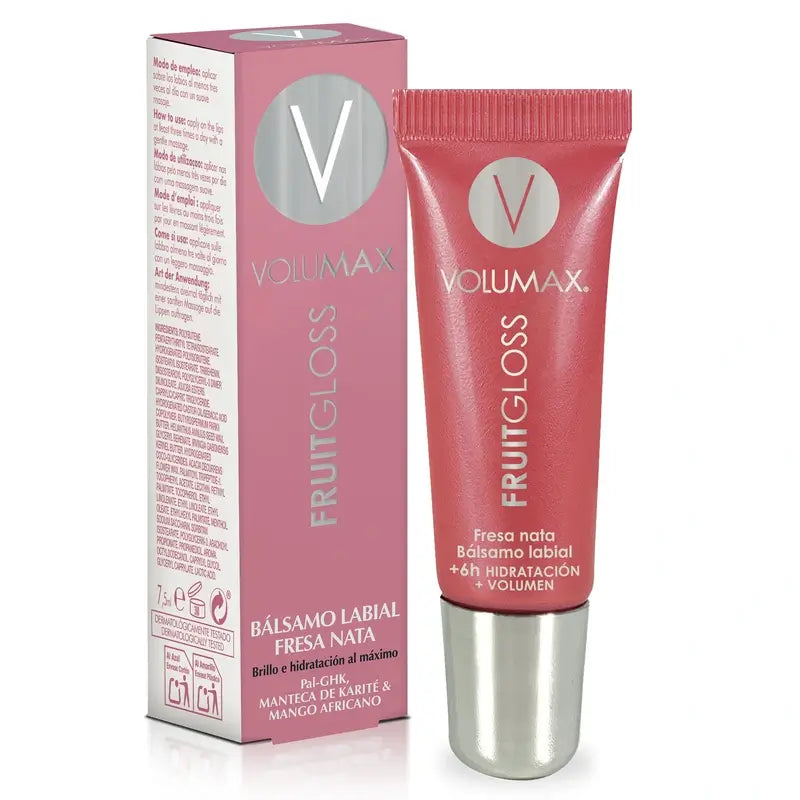 Volumax Fruitgloss Crème hydratante pour les lèvres à la fraise 7,5 Ml.