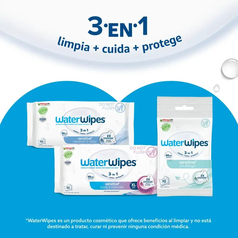 Waterwipes Lingettes biodégradables pour bébés, 60 pcs.