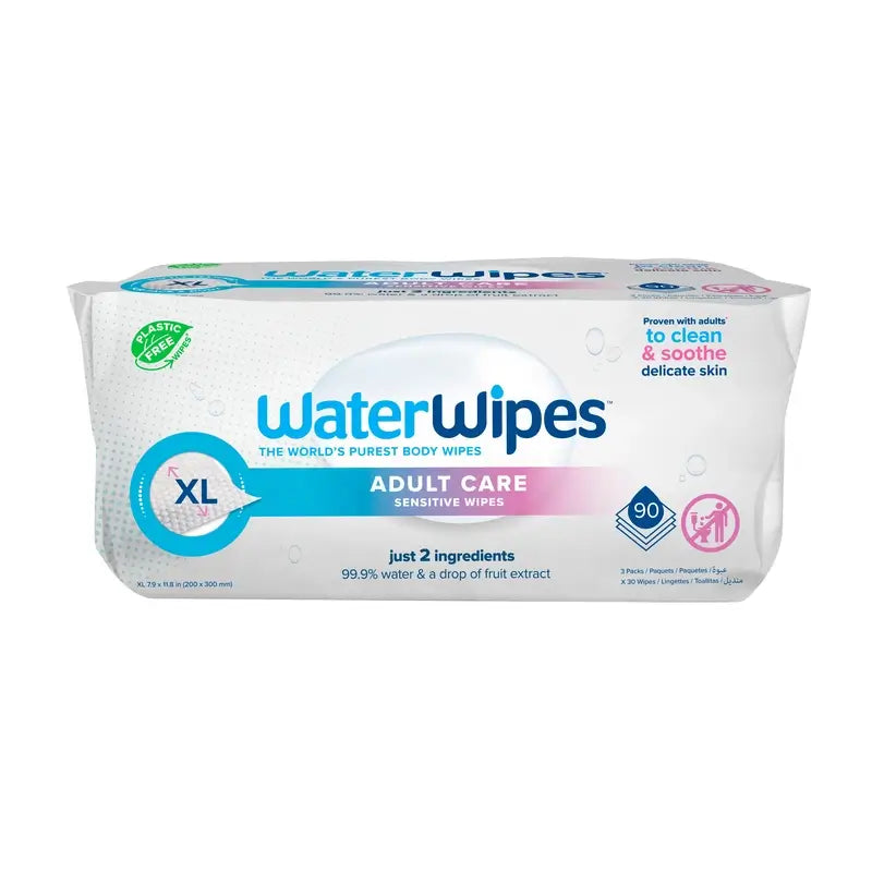 Paquet de lingettes pour adultes Waterwipes, 3 x 30 unités