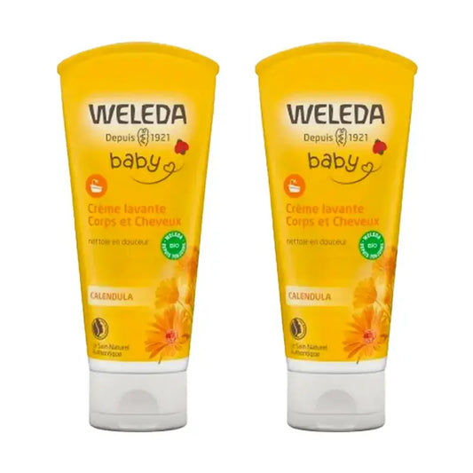 Weleda Baby Shampooing & Gel douche au Calendula, 2 x 200 ml