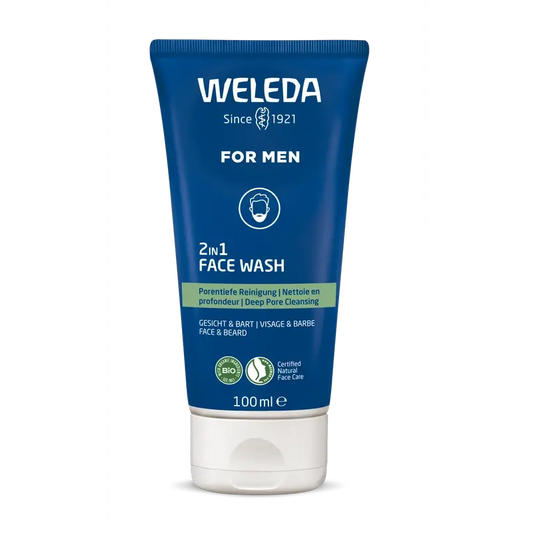 Weleda 2 In 1 Cleansing Gel Face & Beard For Men, 100 ml
