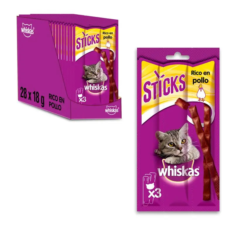 Whiskas Sticks Chicken Bag 28X18Gr