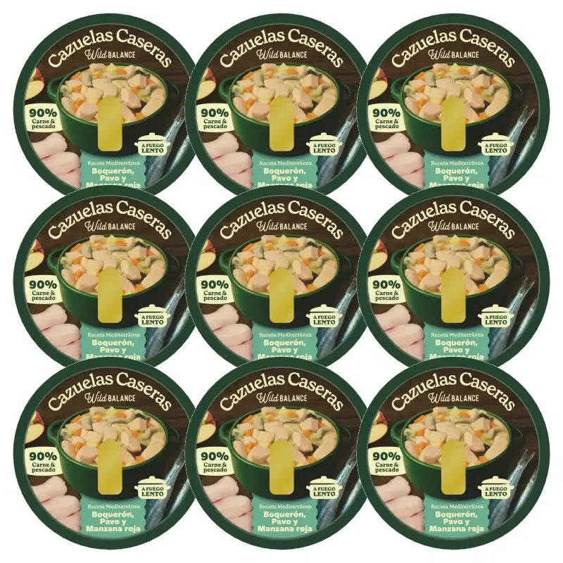 Wild Balance Ragoût maison aux anchois, à la dinde et aux pommes, 9 x 280 g