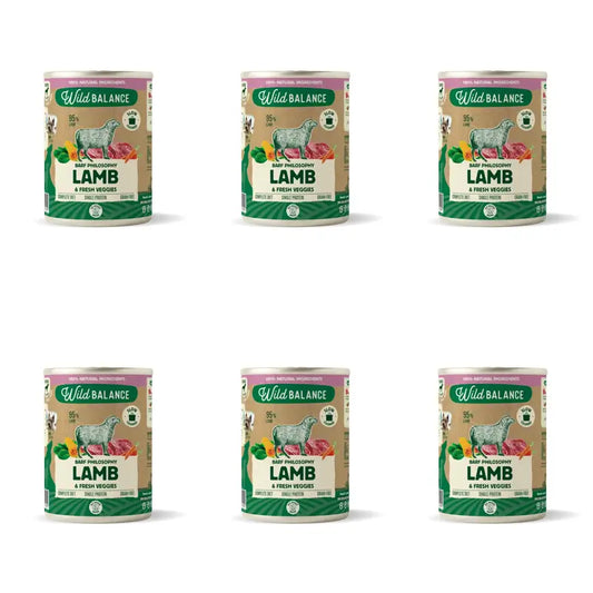 Wild Balance Philosophy Lamb Barf pour chiens, 400g, 6 paquets de 6