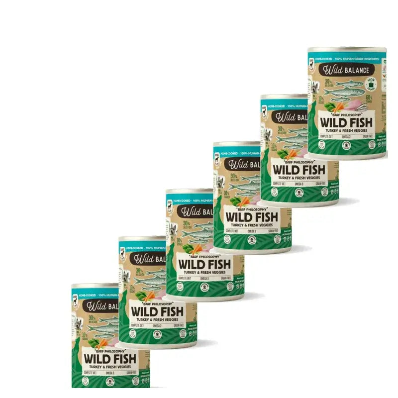 Wild Balance Philosophy Fish Barf pour chiens, 400g, 6 paquets de 6