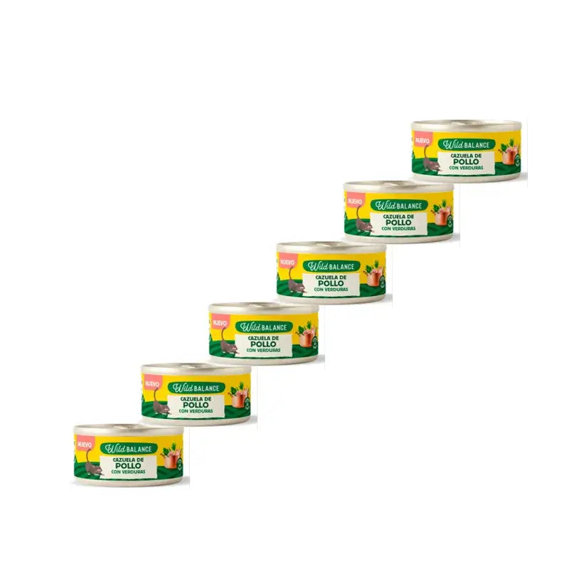 Wild Balance Poulet et légumes en boîte pour chats, 120 g, paquet de 6