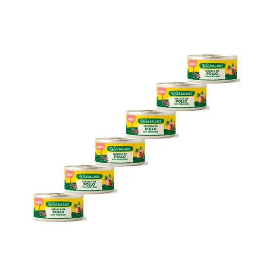 Wild Balance Poulet et légumes en boîte pour chats, 120 g, paquet de 6