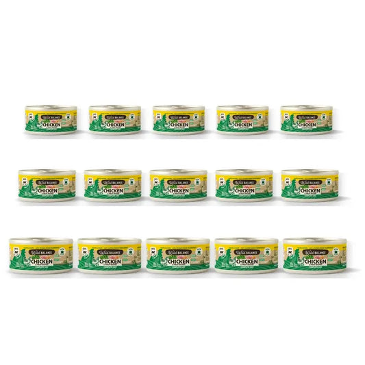 Wild Balance Poulet et légumes en boîte pour chats, 120 g, paquet de 6