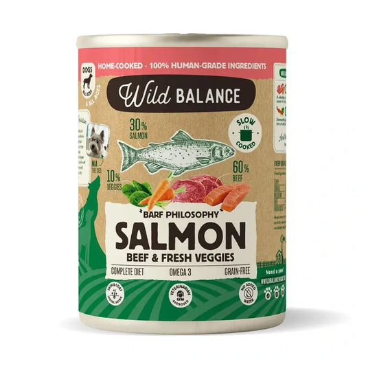 Wild Balance Salmon & Beef With Vegetables en boîte pour chiens, 400 grammes