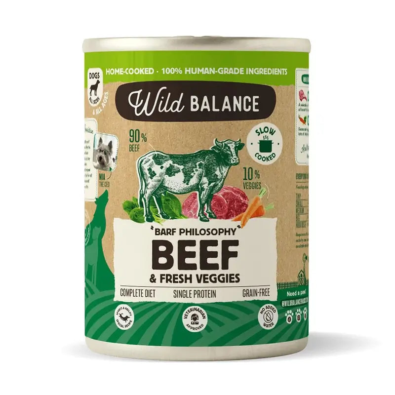 Wild Balance Veau en conserve avec légumes pour chiens, 400 g
