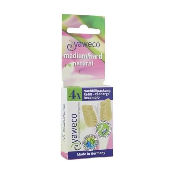 Yaweco Recharges pour brosse à dents Dent. Nature Hard 4pcs.