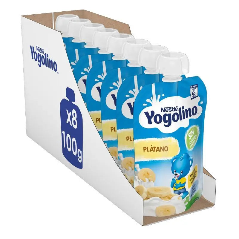 YOGOLINO Pack Banane non sucrée, 100g x 8 unités