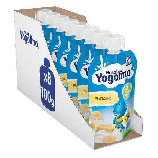 YOGOLINO Pack Banane non sucrée, 100g x 8 unités