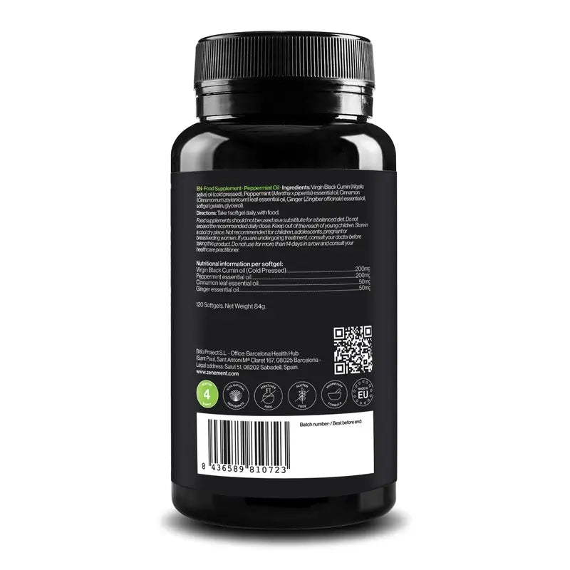 Zenement Huile de Menthe Poivrée Piperita, 120 softgels