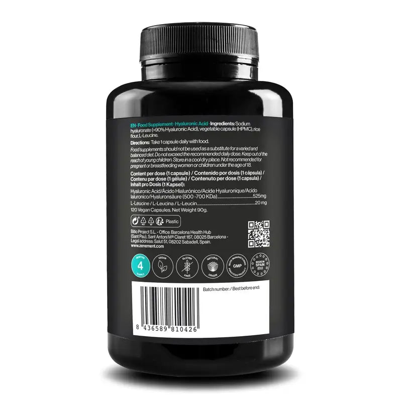 Zenement Acide Hyaluronique 525 Mg, 120 gélules végétaliennes
