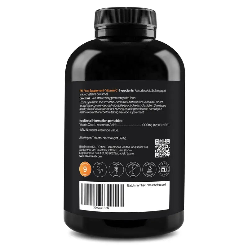Zenement Vitamine C 1000 Mg, 270 comprimés végétaliens