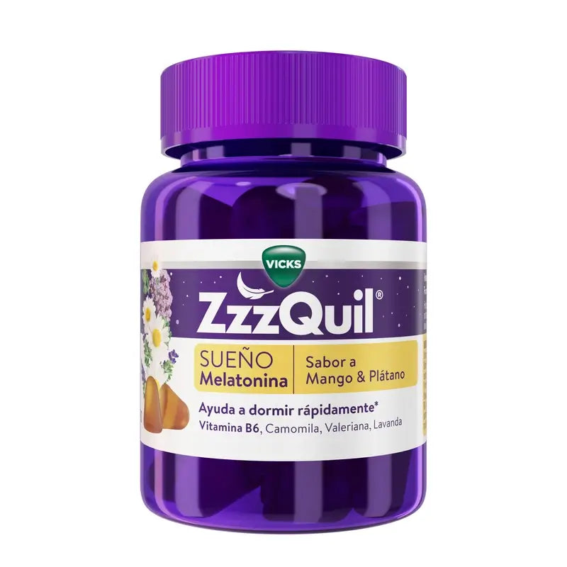 ZzzQuil Mangue, Banane et Valériane, 30 gommes