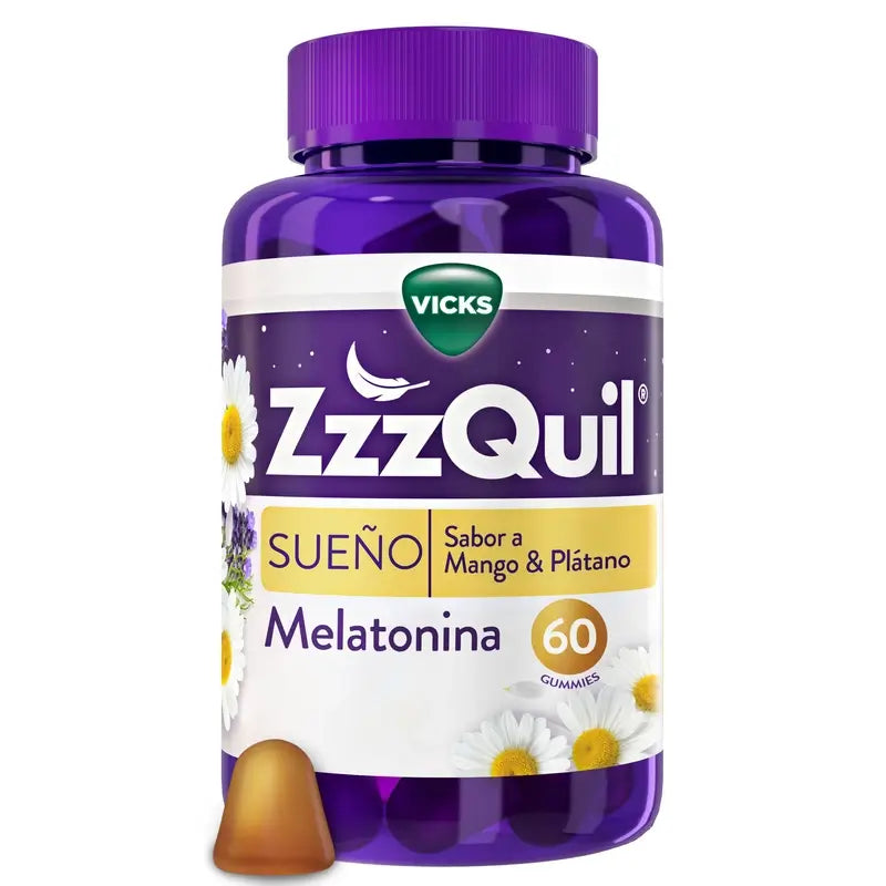 ZzzQuil Mangue, Banane et Valériane, 60 gommes