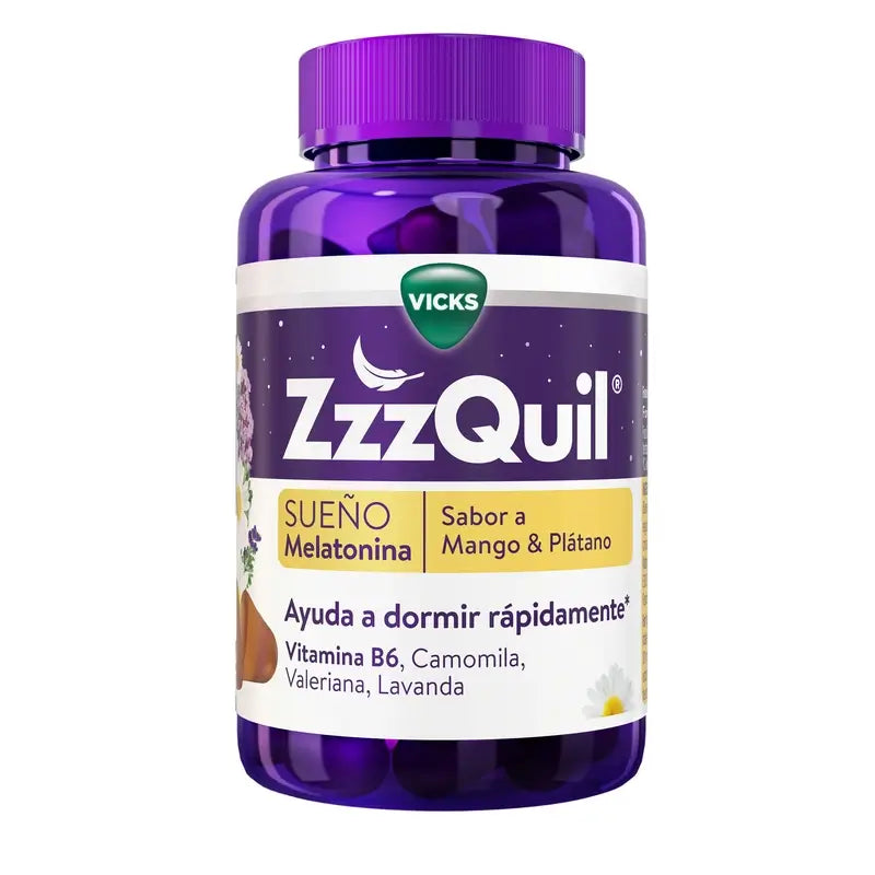 ZzzQuil Mangue, Banane et Valériane, 60 gommes